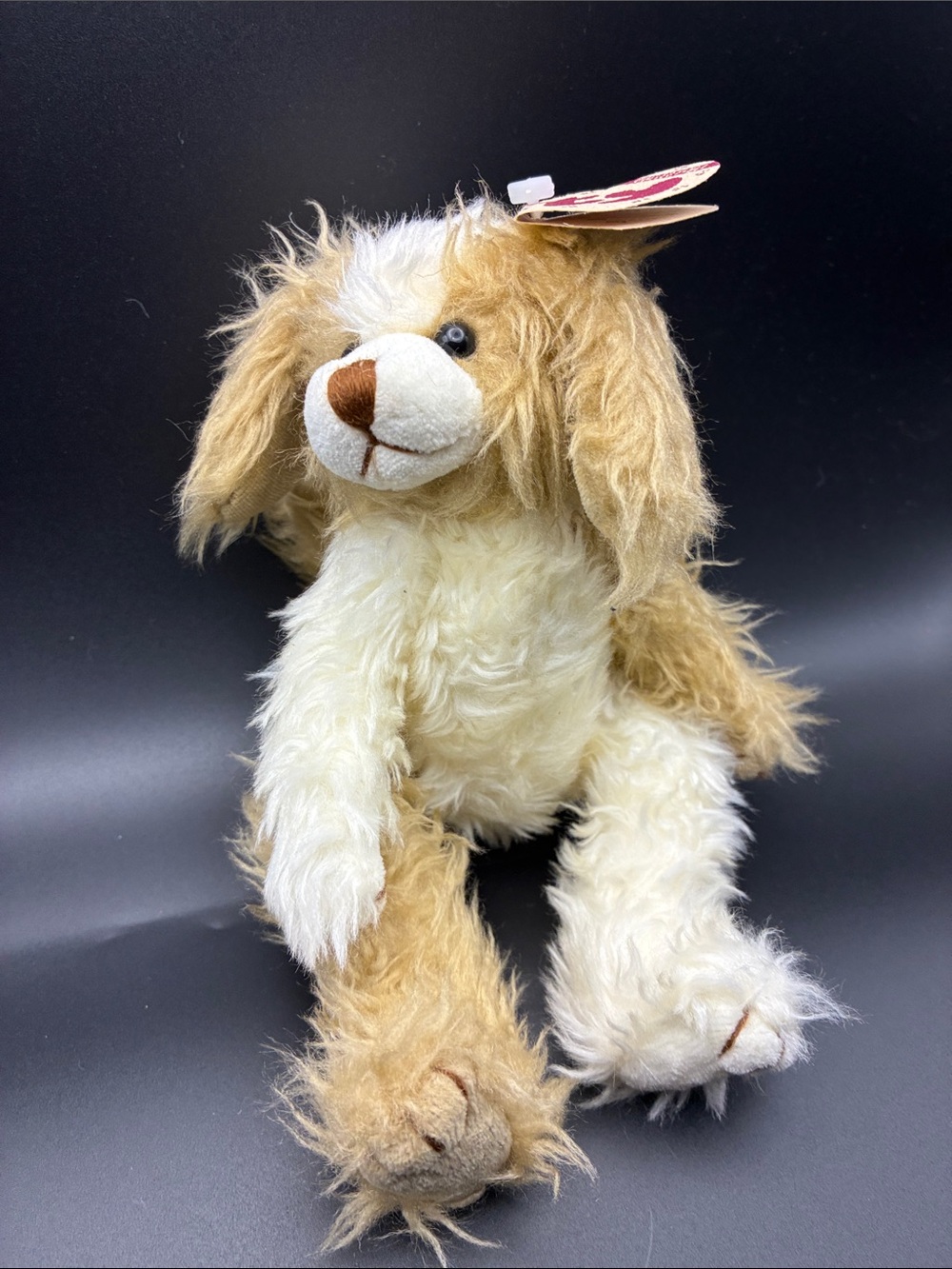 Ty Plush Puppy Dog Toy - Cream & Tan Soft Fur
